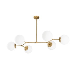 Окачване за 6 крушки в златисто-бяло Damar Horizontal - Opviq lights