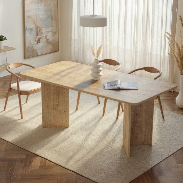 Трапезна маса от декор от дъб  90x180 cm Linza – Kalune Design-image-2