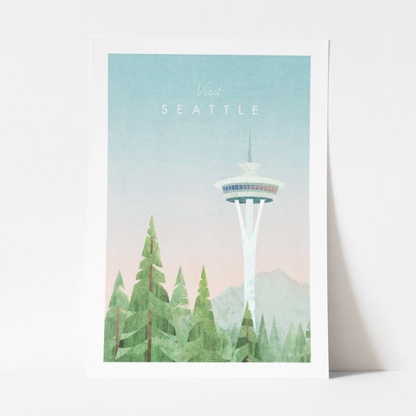 Плакат , 50 x 70 cm Seattle - Travelposter
