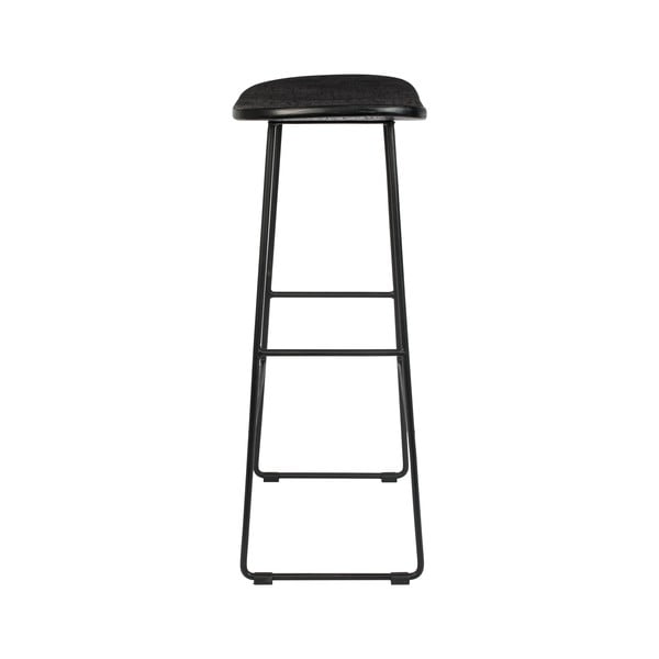 Черен бар стол от масивно тиково дърво (височина на седалката 76 cm) Tangle – White Label-image-3