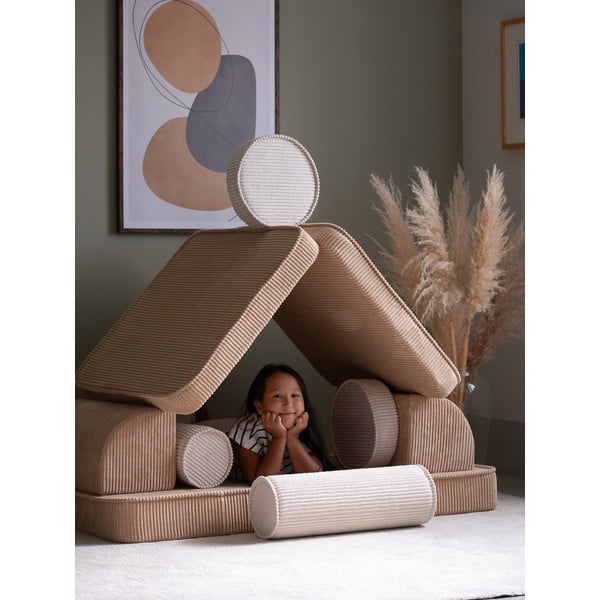 Светлокафяв детски диван от рипсено кадифе 132 cm Settee – Wigiwama-image-1