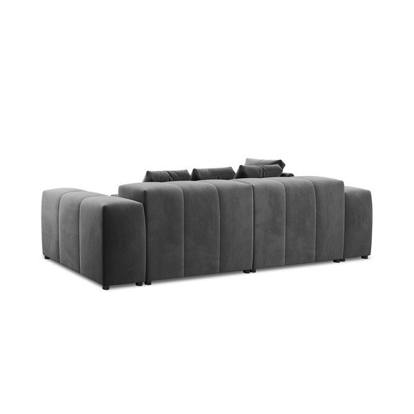 Ъглов диван от сиво кадифе (променлива) Rome Velvet - Cosmopolitan Design-image-4