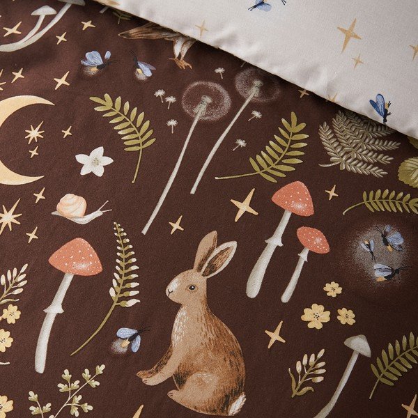 Тъмнокафяво единично  спално бельо 135x200 cm Enchanted Twilight Animals – Catherine Lansfield-image-3