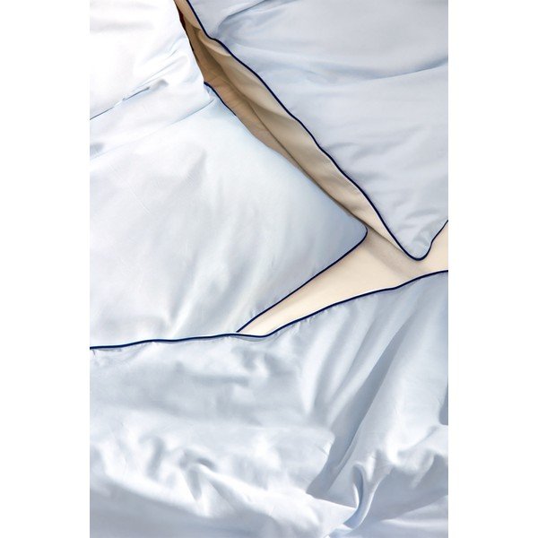 Светлосин единичен чаршаф за завивка от памучен сатен 140x200 cm Oba – noo.ma-image-2
