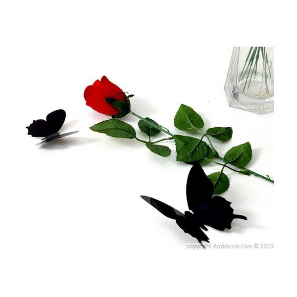 Комплект от 12 черни 3D стикера Пеперуди - Ambiance-image-1