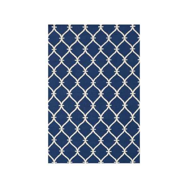 Vlněný koberec Kilim Belinda Dark Blue, 155x240 cm