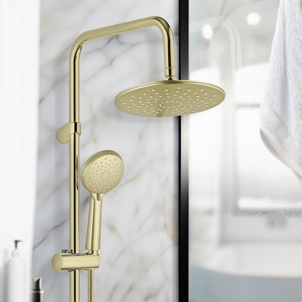 Матово златист душ комплект от неръждаема стомана 101 cm Young Line – Wenko-image-2