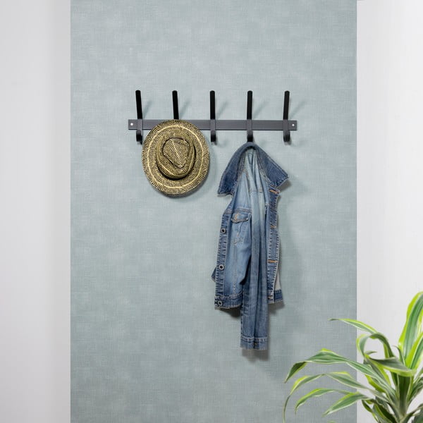 Черна метална стенна закачалка 70 cm Dexter – Spinder Design-image-1