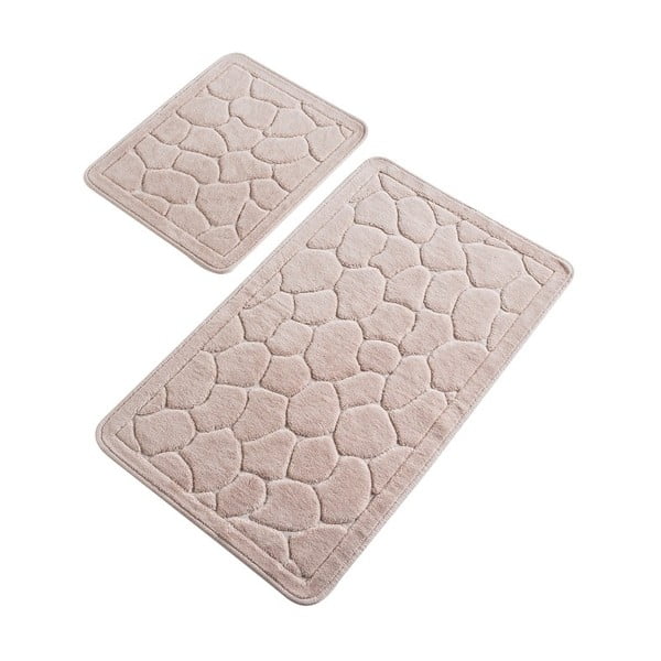 Комплект от 2 розови памучни килима за баня Lino Powder - Confetti Bathmats