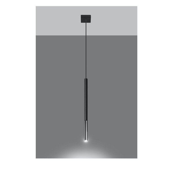 Черно/сребристo метално висящо осветително тяло Asarot – Sollux-image-1