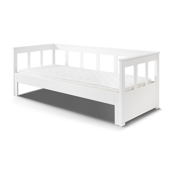 Бяло сгъваемо легло от масивен бор Vipack Pino, 90/180 x 200 cm