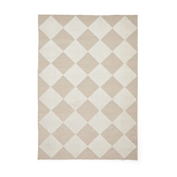 Бяло-бежов килим подходящ за пране 160x230 cm Lyna Beige&White – Think Rugs