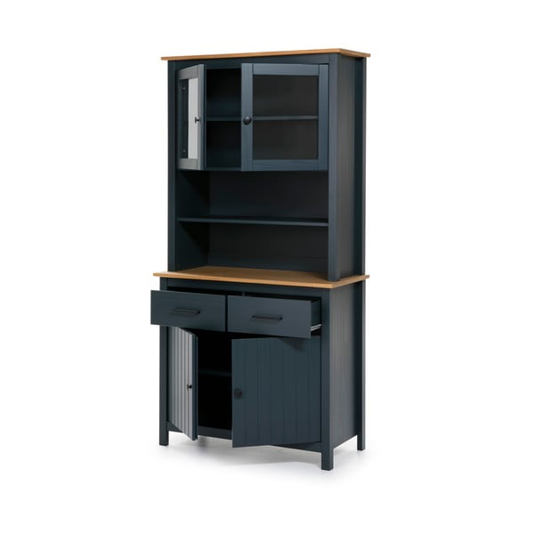 Тъмносиня витрина от масивен бор 90x180 cm Miranda – Marckeric-image-3