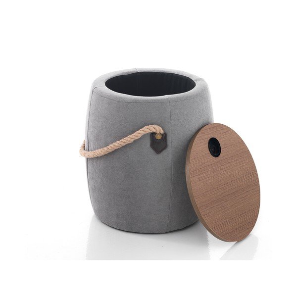 Сив пуф с място за съхранение , ø 40 cm Barril - Tomasucci-image-1