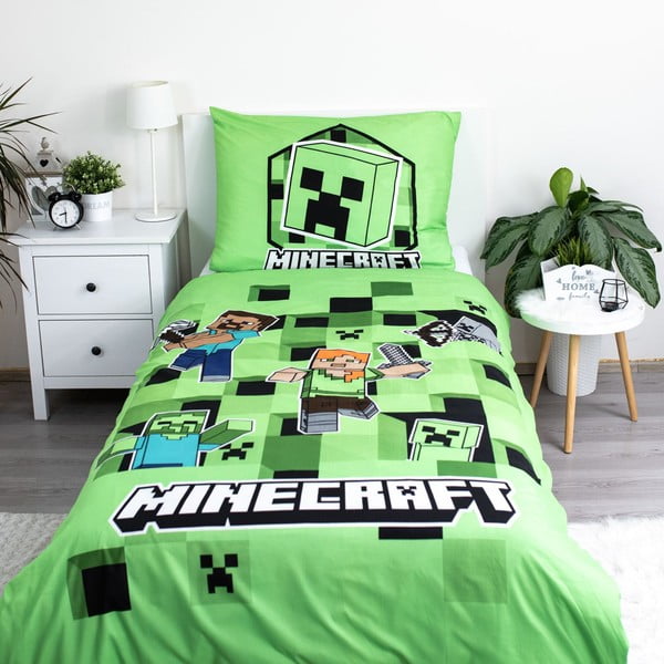 Единично  детско спално бельо от микрофибър 140x200 cm Minecraft – Jerry Fabrics-image-2
