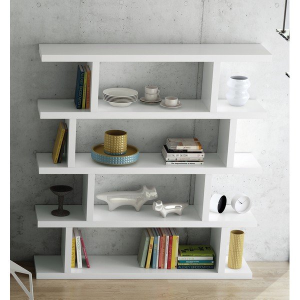 Бял матов шкаф за книги 163x172 cm Step - TemaHome-image-1