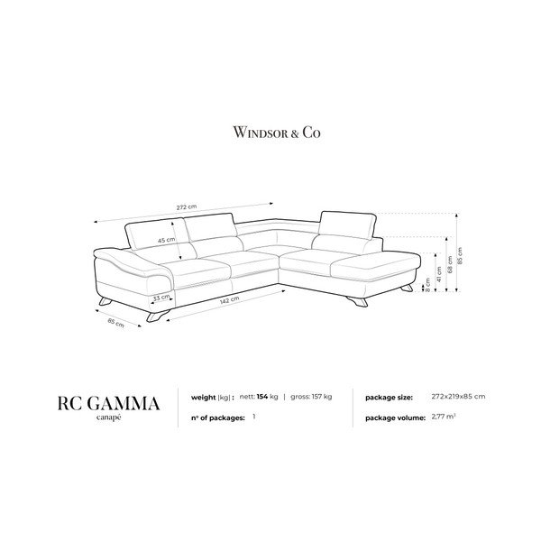 Гама сив разтегателен диван с място за съхранение, дясна страна - Windsor & Co Sofas-image-4