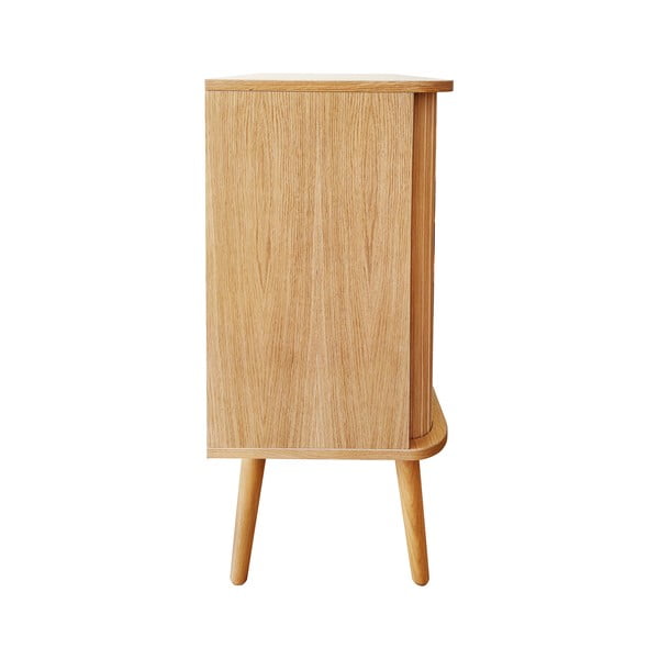 Висок скрин от декор от дъб  с плъзгащи се врати естествен 83x95 cm Rove – Woodman-image-4