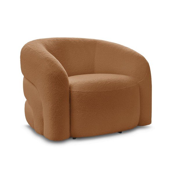 Оранжево въртящо се кресло от прежда с примки от букле Elina – Bobochic Paris