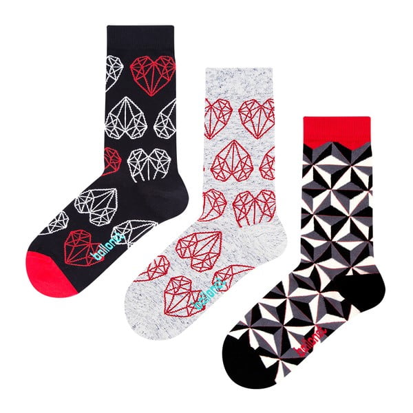 Комплект от 3 чифта чорапи в подаръчна кутия, размер 36-40 Black & White - Ballonet Socks