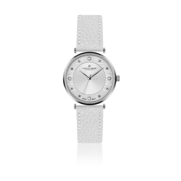 Дамски часовник с бяла каишка от естествена кожа Jungfrau - Frederic Graff