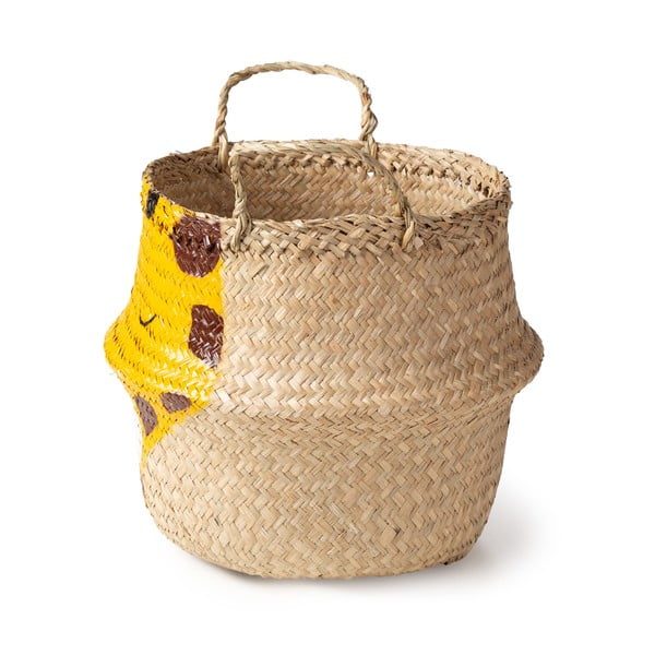 Жълта/естествена детска кошница за играчки от морска трева ø 30x28 cm Giraffe – Compactor-image-4