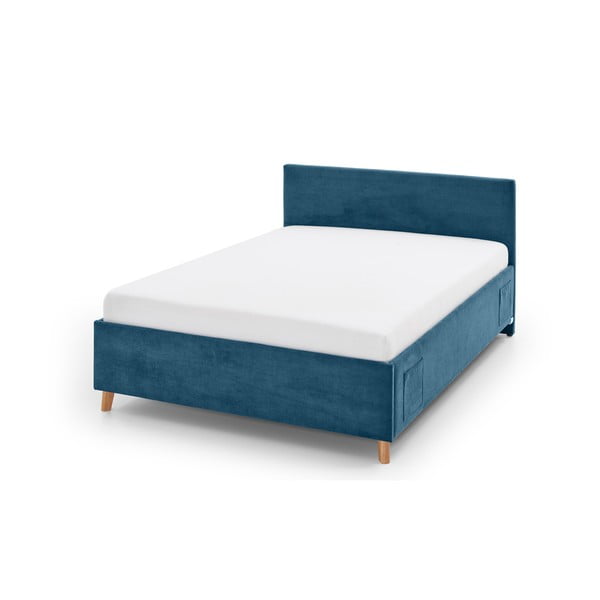 Синьо  тапицирано детско легло 120x200 cm без ламелно дъно Cool – Meise Möbel