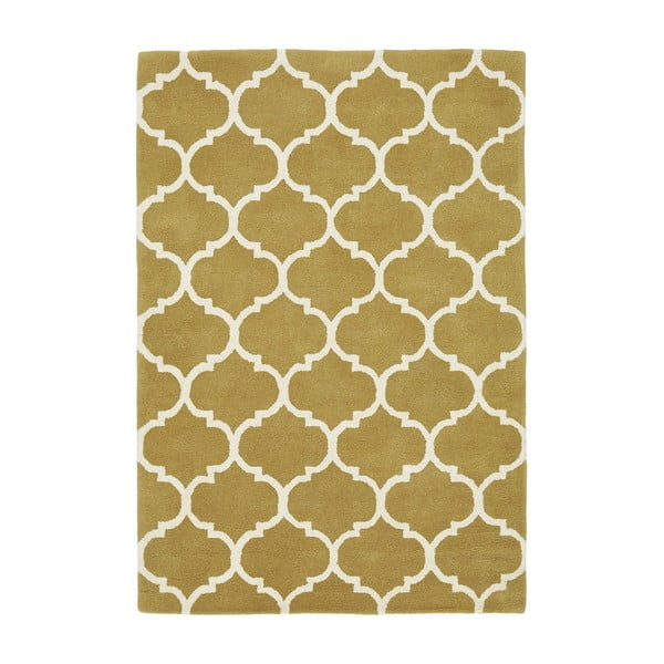 Ръчно изработен вълнен килим в цвят жълта охра 80x150 cm Albany – Asiatic Carpets