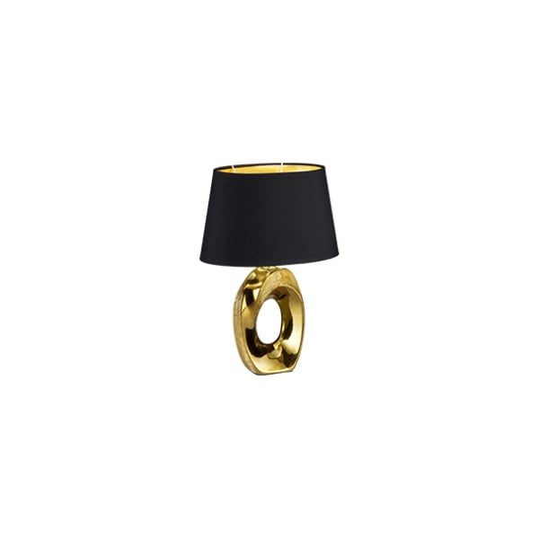 Настолна лампа в черно и златисто, изработена от керамика и плат , височина 33 cm - Taba - Trio