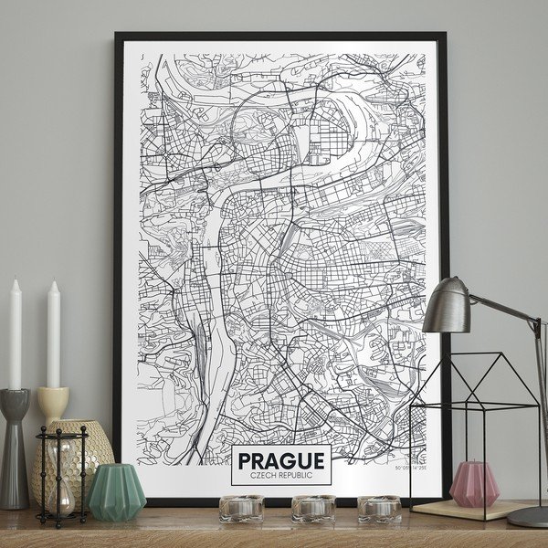 Картина 70x100 cm Map Prague – DecoKing-image-1