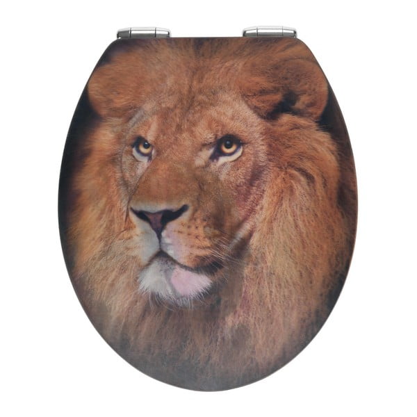 Седалка за тоалетна с 3D изображение и лесно затваряне , 44,5 x 38 cm Lion - Wenko