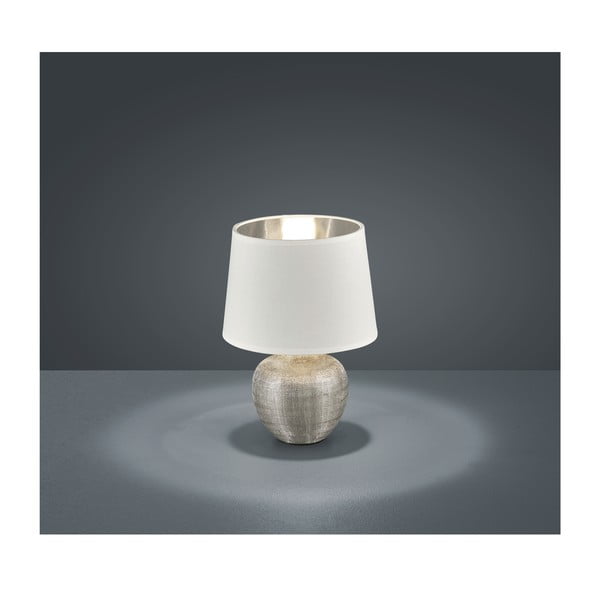 Настолна лампа от бяла керамика и плат, височина 26 cm Luxor - Reality-image-1