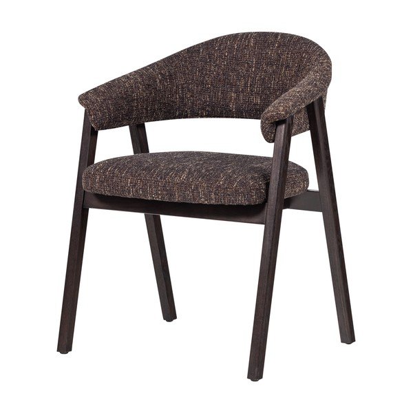 Тъмнокафяв тапициран трапезен стол с подлакътници Tunar – WOOOD