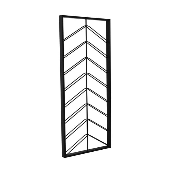 Черен стенен метален стелаж за вино брой бутилки 16 70x160x6 cm Malbeo – Light & Living-image-2