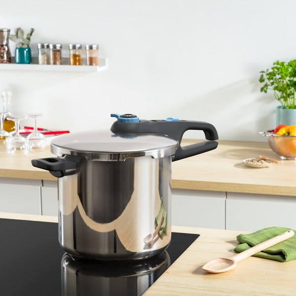 Тенджера под налягане от неръждаема стомана 8 л Secure Trendy - Tefal-image-1
