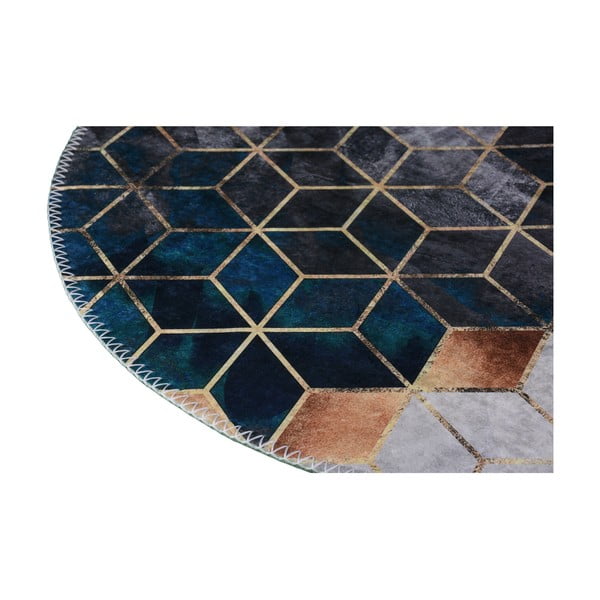 Миещ се килим в бяло-петролен цвят 60x100 cm - Vitaus-image-2