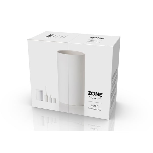 Бяла порцеланова чаша за четки за зъби Solo - Zone-image-1