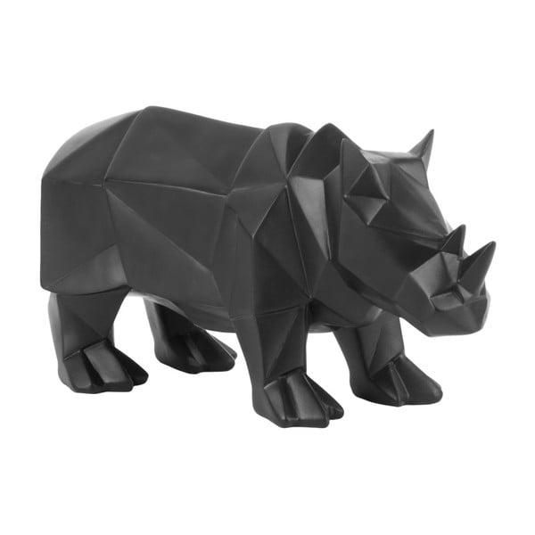 Матова черна статуя на носорог Origami - PT LIVING