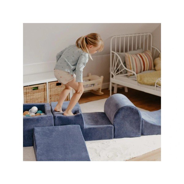 Бежова кадифена катерушка от пяна 45x143x30 cm Montessori – Meowbaby-image-2