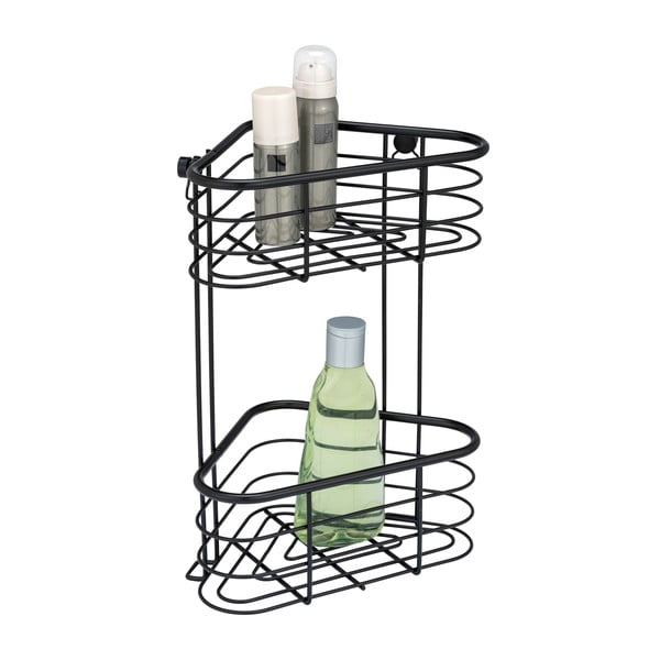 Черен ъглов рафт за душ Trestina, 25 x 35 cm - Wenko-image-1