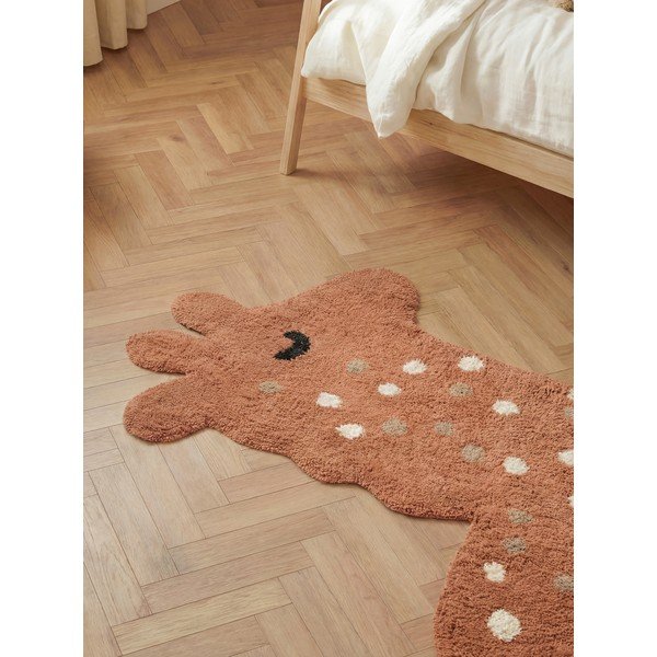 Кафяв памучен детски килим подходящ за пране/ръчно изработен 89x120 cm Snuggle Gino – Hanse Home-image-2