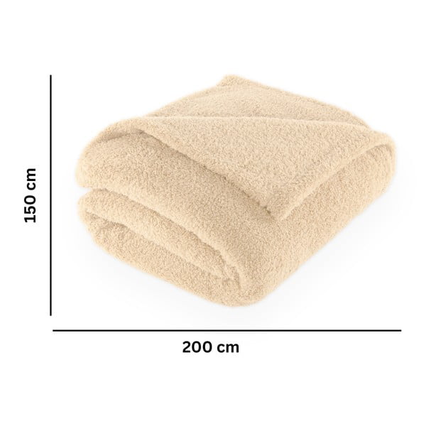 Бежово одеяло от микроплюш 150x200 cm Cocoon – Tiseco Home Studio-image-2