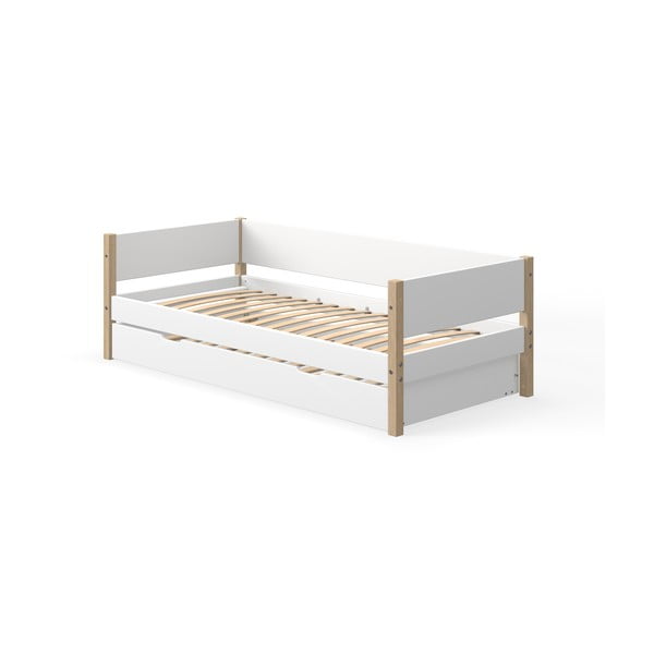 Бяло детско легло с разтегателно допълнително легло Бяло, 90 x 190 cm - Flexa