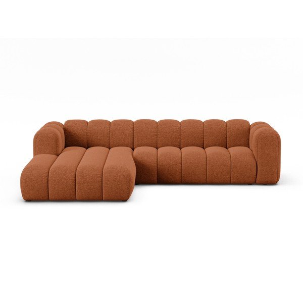 Шенилов ъглов диван в тухлен цвят (ляв ъгъл) Lupine – Micadoni 