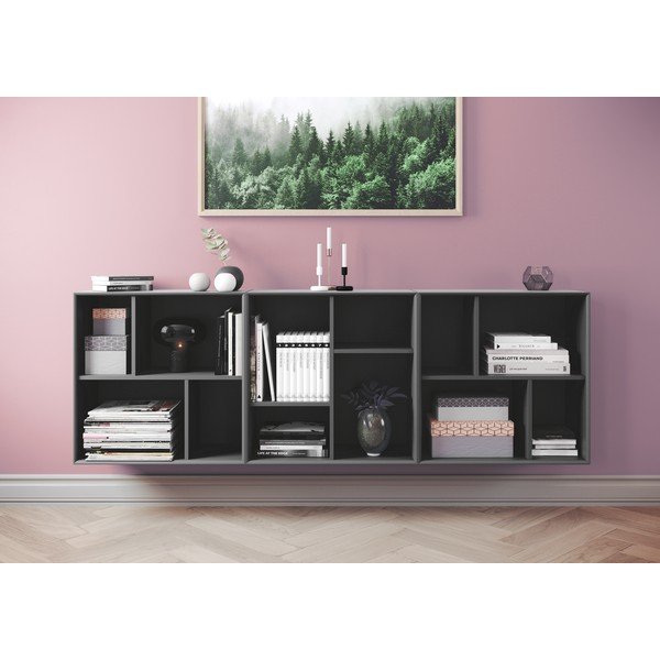 Тъмно сив стенен шкаф за книги Z , 70 x 70 cm Cube - Tenzo-image-1