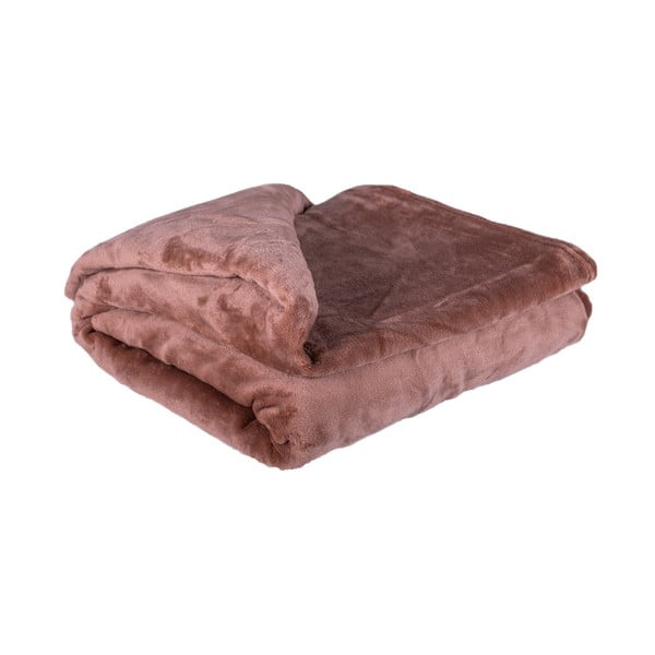 Орехово кафяво микро плюшено одеяло Amber, 200 x 220 cm - My House