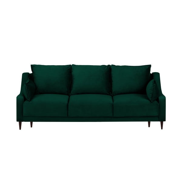  Разтегателен диван от тъмнозелено кадифе с място за съхранение , 215 см Freesia - Mazzini Sofas