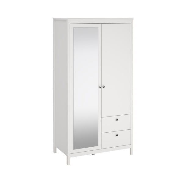 Бял гардероб с огледало 102x199x58 cm Madrid – Tvilum-image-4