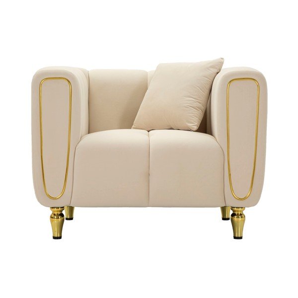 Кремаво кадифено кресло Alma – Mauro Ferretti-image-2