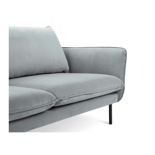 Светлосив ъглов диван от кадифе , ляв ъгъл Vienna - Cosmopolitan Design-image-4